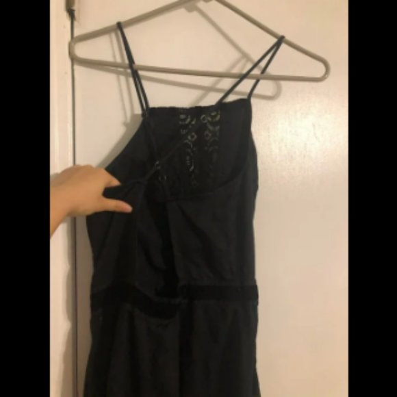 Free People Tuxedo Lace Velvet Accent Jumpsuit Sz 0 - Picture 2 of 5